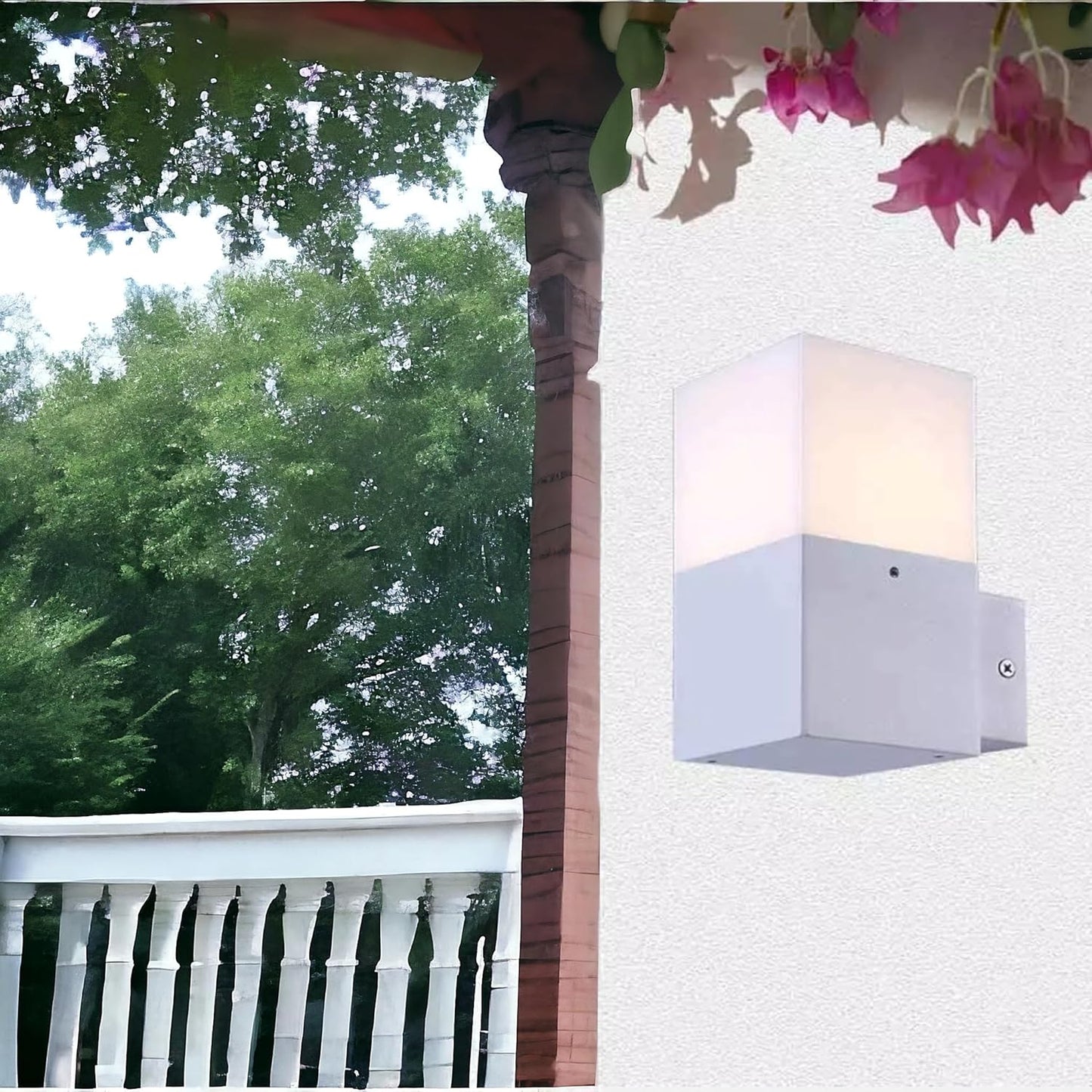 Applique da Esterno Nera E27 IP44 – Lampada da Parete Cubica in Alluminio per Giardino, Ingresso, Balcone – Bianco o Nero – Max 12W