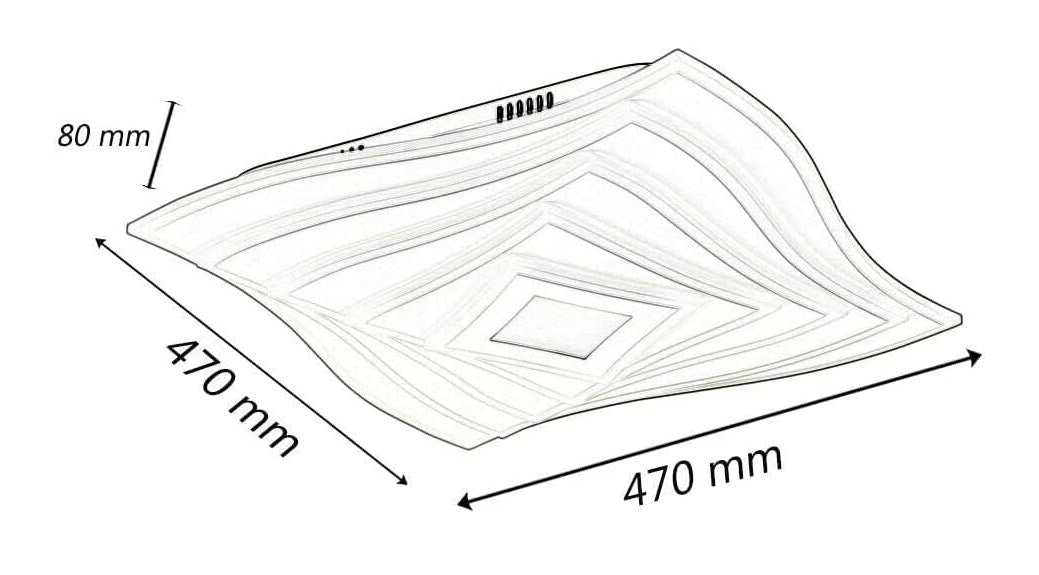 Plafoniera LED Moderna 75W con Telecomando, Dimmerabile CCT 3000K-6500K, 6000 Lumen, Design Geometrico Bianco in Acrilico e Metallo, Lampadario da Soffitto per Soggiorno Camera Ufficio