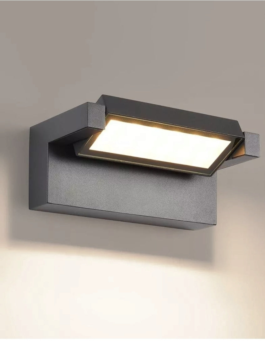 Applique Grigio antracite a LED da Esterno 21W IP65, Lampada a Parete Orientabile, 1800 Lumen, Alluminio e Vetro, CCT switch Luce calda, fredda, naturale