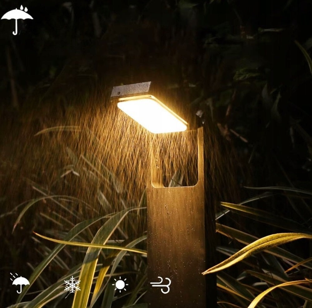 Lampioncino LED solare da giardino con picchetto, luce calda 3000K - naturale 4000K - fredda 6500K, 10W 200lm, orientabile, pannello solare, durata 8 ore, IP65, per esterni, vialetti e aiuole
