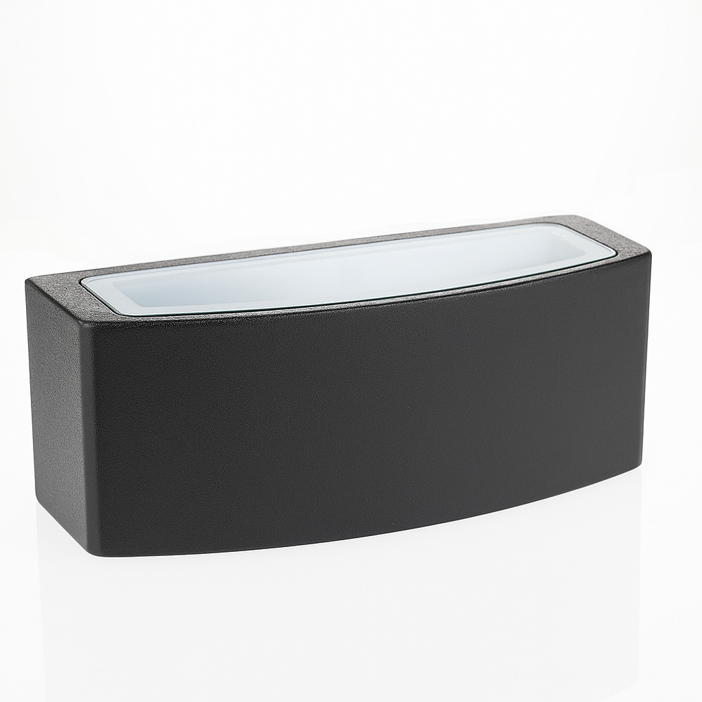 Applique da Esterno Biemissione IP65 E27 60W – Lampada da Parete Rettangolare in Alluminio Bianco, Nero o Grigio per Giardino, Terrazza, Facciate
