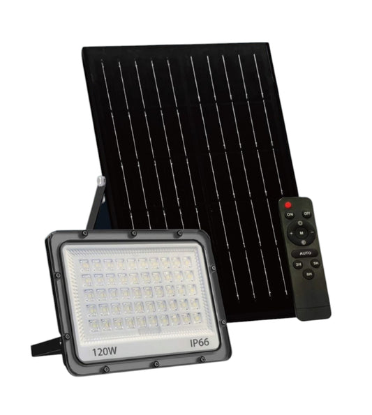Faro LED da esterno con pannello Solare IP66 con Telecomando Luce Regolabile fredda calda naturale 3000K/4000K/6500K Sensore Crepuscolare 60W 120W 180W 240W 300W