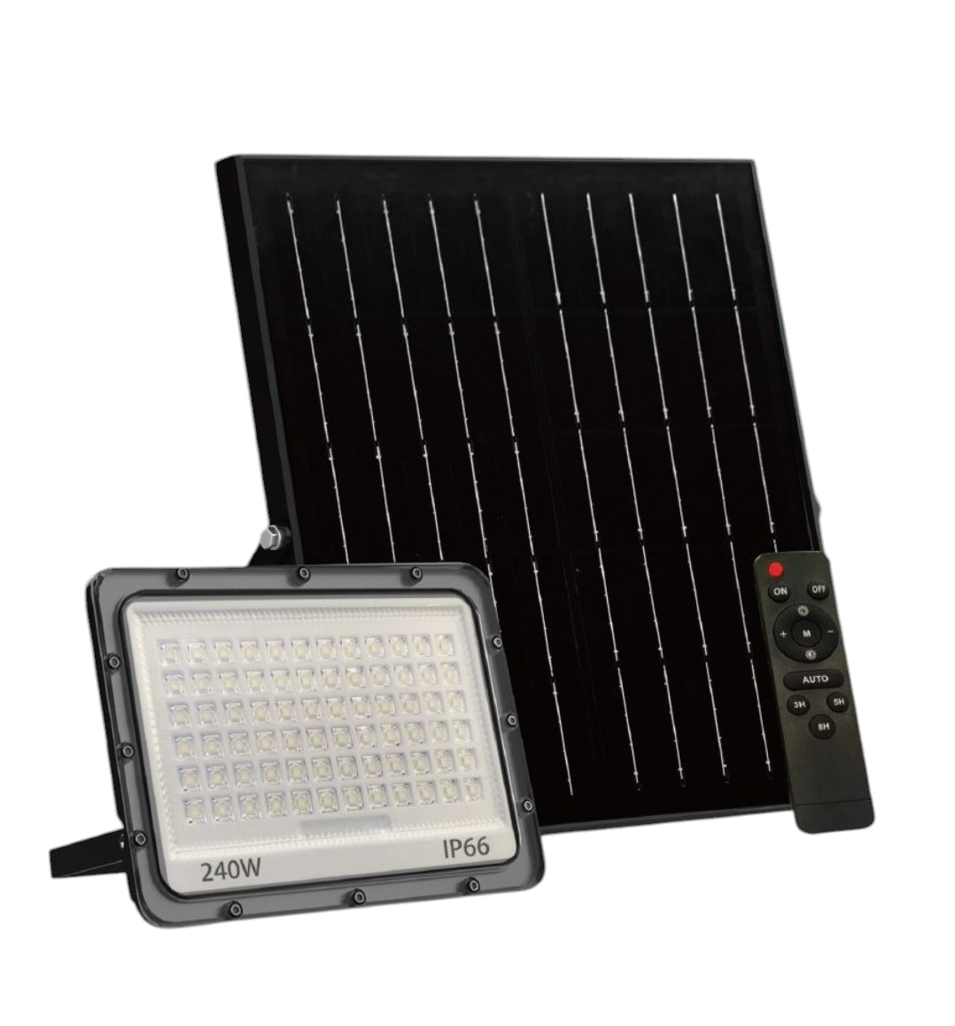 Faro LED da esterno con pannello Solare IP66 con Telecomando Luce Regolabile fredda calda naturale 3000K/4000K/6500K Sensore Crepuscolare 60W 120W 180W 240W 300W