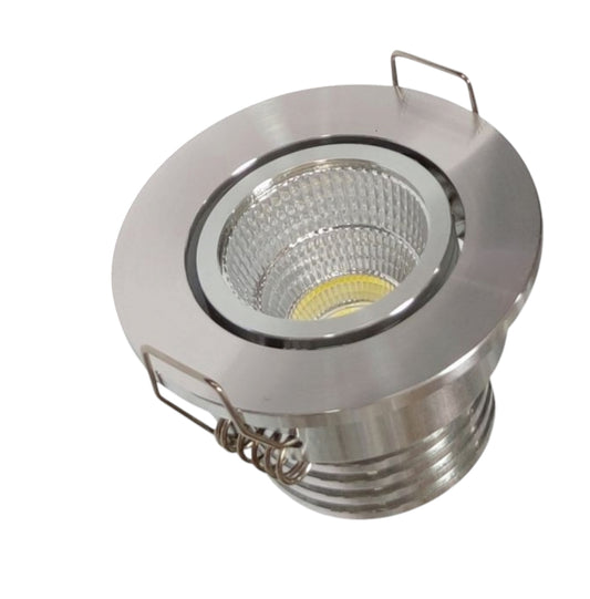Kit 5 Faretti LED da Incasso 3W COB Orientabili 270 Lumen Foro 45mm Diametro 52mm Grigio satinato, Luce fredda 6500K, Luce calda 3000K, Luce naturale 4000K