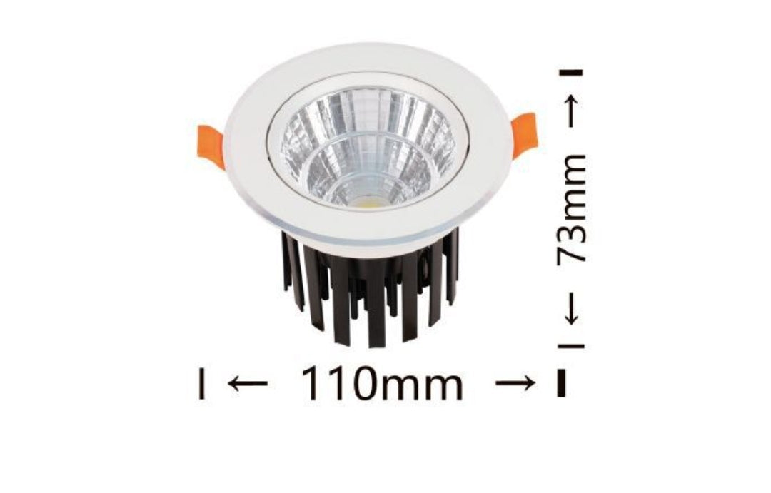 Faretto Tondo Orientabile ad Incasso per Soffitto LED per Cartongesso 12W 1080 lumen , Luce Calda , Fredda , Naturale