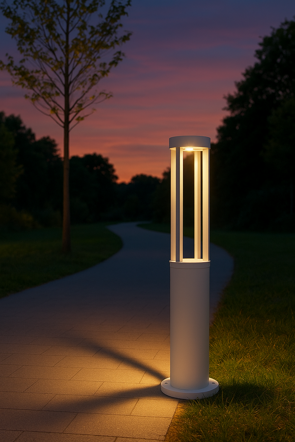 Lampione a led lampioncino lampada illuminazione da esterno palo da giardino bianco moderno 12w ip65 59cm
