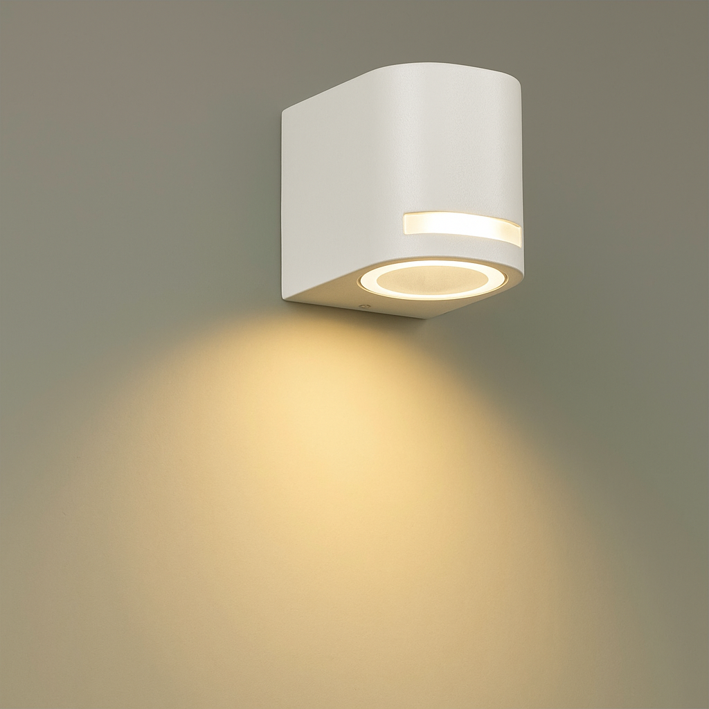 Applique nero da esterno a muro ip54 lampada a parete moderno gu10 monoemissione