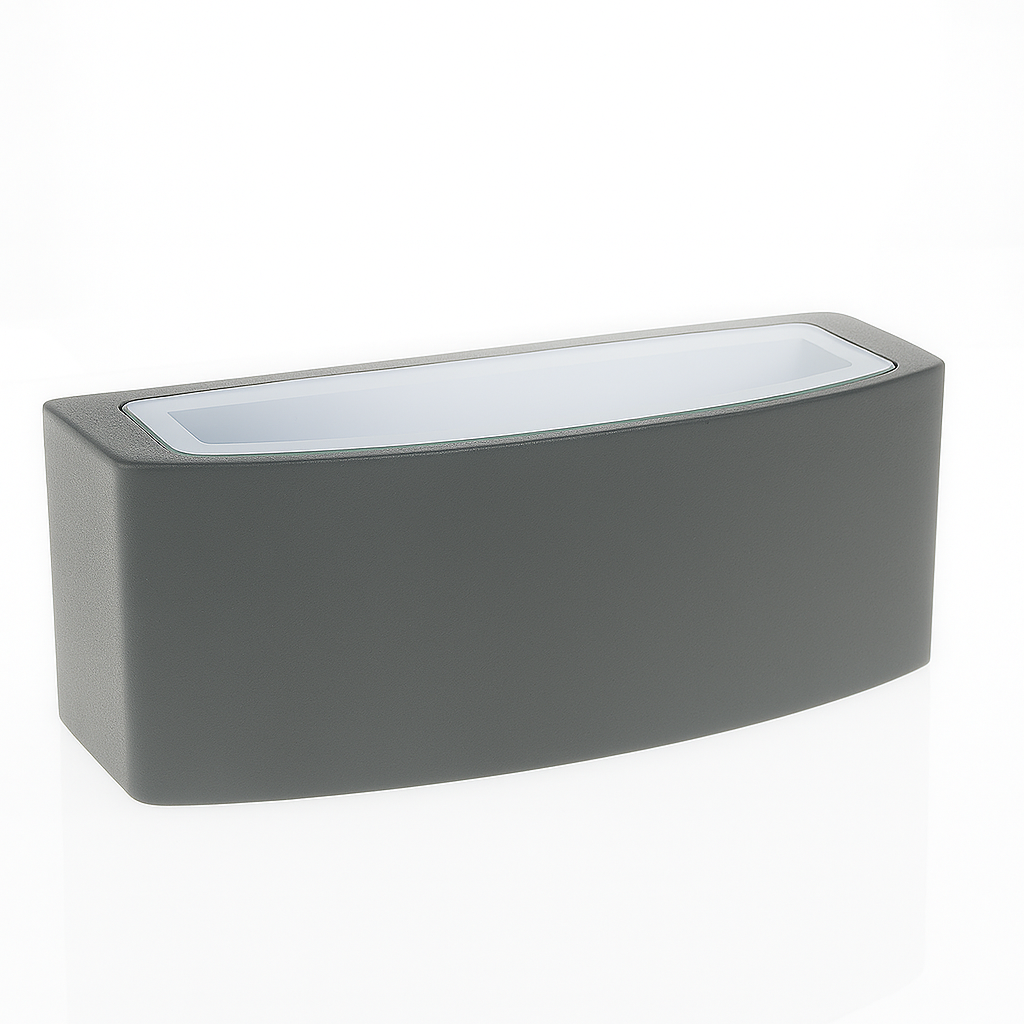 Applique da Esterno Biemissione IP65 E27 60W – Lampada da Parete Rettangolare in Alluminio Bianco, Nero o Grigio per Giardino, Terrazza, Facciate