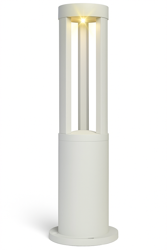 Lampione a led lampioncino lampada illuminazione da esterno palo da giardino bianco moderno 12w ip65 59cm