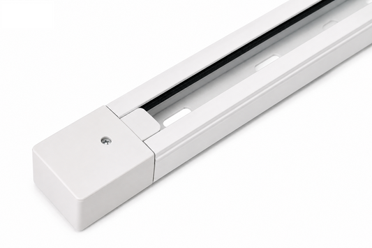 Binario Elettrificato Monofase 1 Metro Bianco in Alluminio per Faretti e proiettori