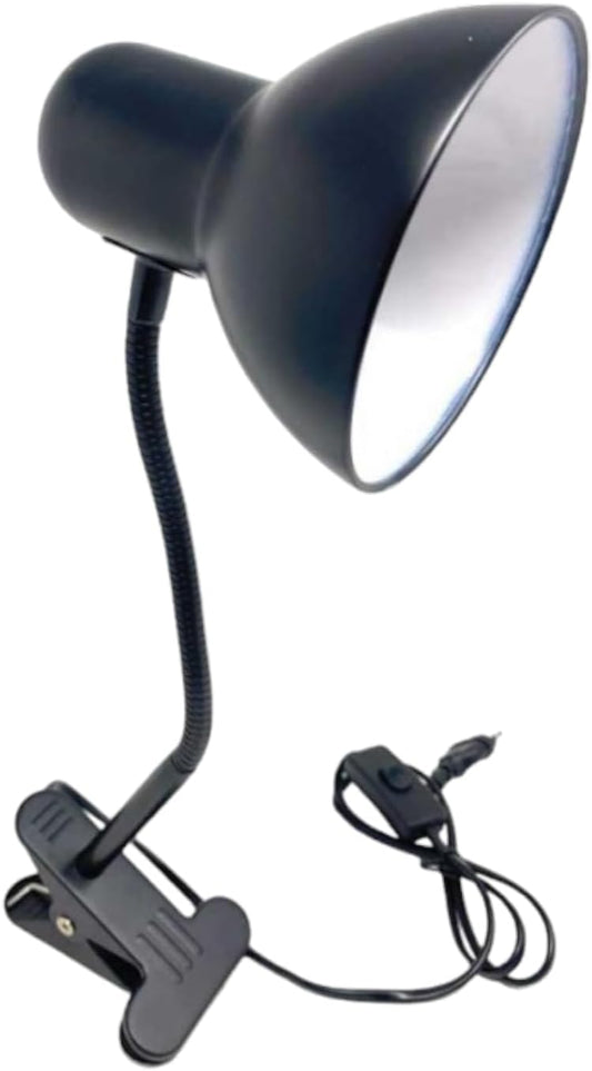 Lampada da Tavolo in Metallo con Braccio flessibile Testa Girevole e pinza Attacco E27 Ideale per Scrivania lettura studio