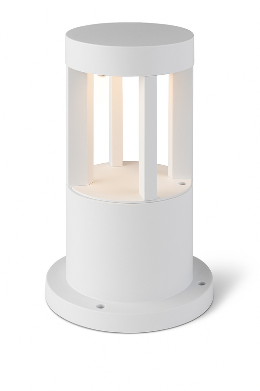Lampione a led lampioncino lampada illuminazione da esterno palo da giardino bianco moderno 12w ip65 30cm