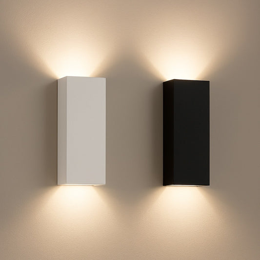 Applique LED da Esterno Biemissione 8W 734lm IP65 Nera o Bianca con CCT Switch 3000K 4000K 6000K – Fascio 295°